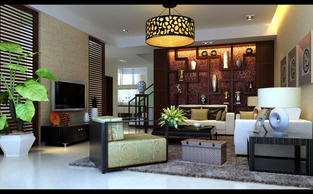 fashionable chinese reversionary dining room 1833 3D Model .c4d .max .obj .3ds .fbx .stl .blend 
