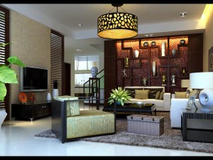 세련된 중국식 반전 식당 1833 3D 모델