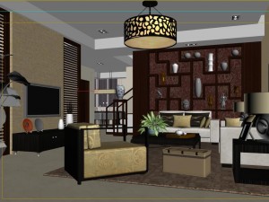 fashionable chinese reversionary dining room 1833 3D Model