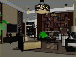 fashionable chinese reversionary dining room 1833 3D Model