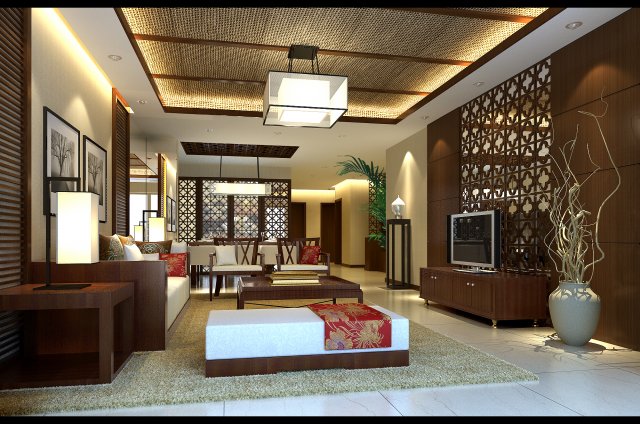 fashionable chinese vintage room restaurant 1834 Modelo 3D .c4d .max .obj .3ds .fbx .stl .blend 