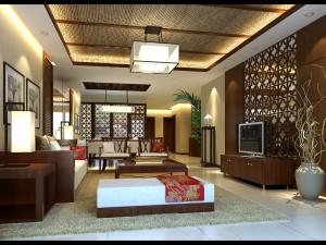 fashionable chinese vintage room restaurant 1834 3D Model