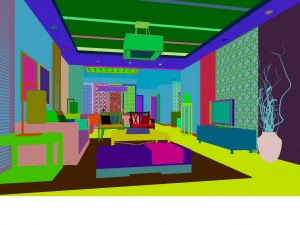 fashionable chinese vintage room restaurant 1834 3D Model