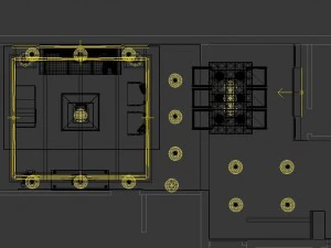 fashionable chinese vintage room restaurant 1834 3D Model