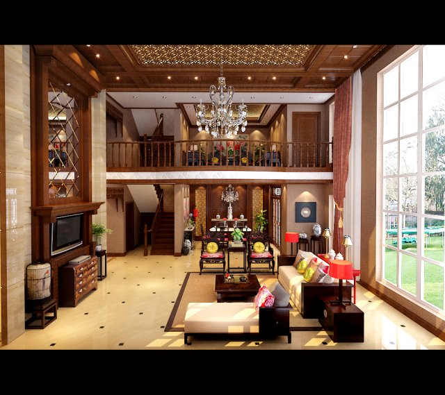 fashionable chinese reversionary dining room 1835 Modello 3D .c4d .max .obj .3ds .fbx .stl .blend 