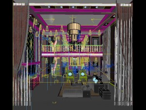 fashionable chinese reversionary dining room 1835 Modello 3D