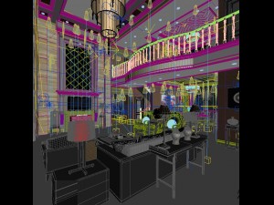 fashionable chinese reversionary dining room 1835 Modello 3D