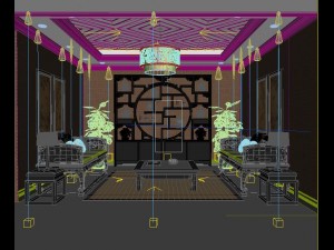 fashionable chinese reversionary dining room 1835 Modello 3D