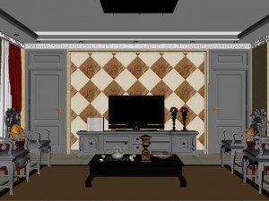 fashionable chinese reversionary dining room restaurant 1836 3D Model