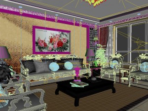 fashionable chinese reversionary dining room restaurant 1836 3D Model