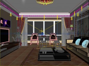 fashionable chinese vintage room restaurant 1837 Modelo 3D