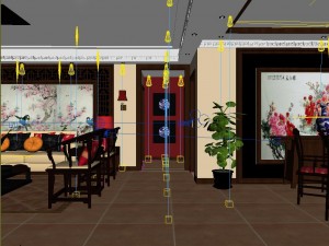 fashionable chinese vintage room restaurant 1837 Modelo 3D