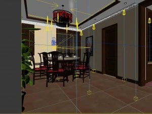 fashionable chinese vintage room restaurant 1837 3D Model