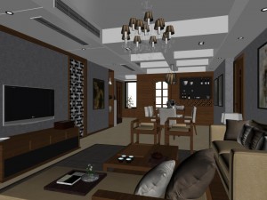 fashionable chinese vintage room restaurant 1839 Modello 3D