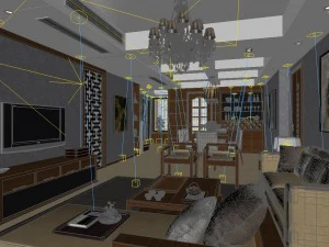 fashionable chinese vintage room restaurant 1839 3D Model
