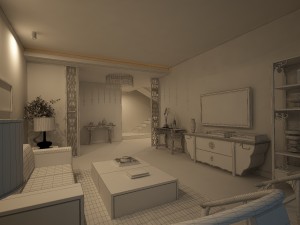 fashionable chinese vintage room restaurant 1840 Modello 3D