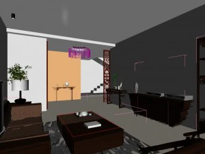 fashionable chinese vintage room restaurant 1840 3D Model