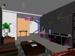 fashionable chinese vintage room restaurant 1840 Modello 3D