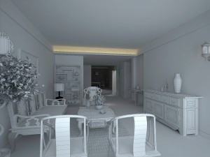 fashionable chinese vintage room restaurant 1841 3D Model
