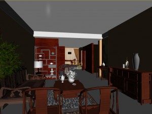 fashionable chinese vintage room restaurant 1841 3D Model