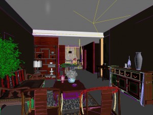fashionable chinese vintage room restaurant 1841 3D Model