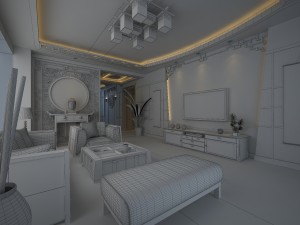 fashionable chinese reversionary dining room restaurant 1843 Model 3D