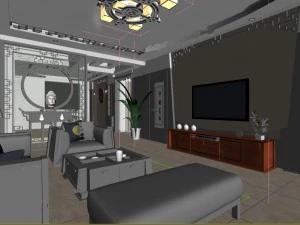 fashionable chinese reversionary dining room restaurant 1843 3D Model
