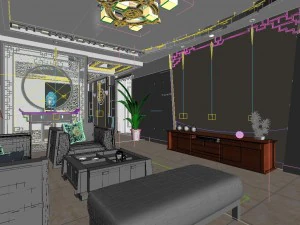 fashionable chinese reversionary dining room restaurant 1843 3D Model