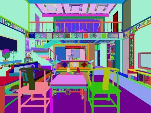 fashionable chinese reversionary dining room restaurant 1844 3D 模型