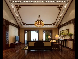 fashionable chinese style and vintage dining room 1845 3D Model