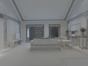 fashionable chinese style and vintage dining room 1845 3D 模型