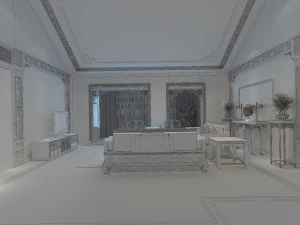 fashionable chinese style and vintage dining room 1845 3D Model