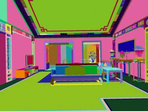 fashionable chinese style and vintage dining room 1845 3D Model