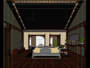 fashionable chinese style and vintage dining room 1845 3D Model