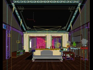 fashionable chinese style and vintage dining room 1845 3D 模型