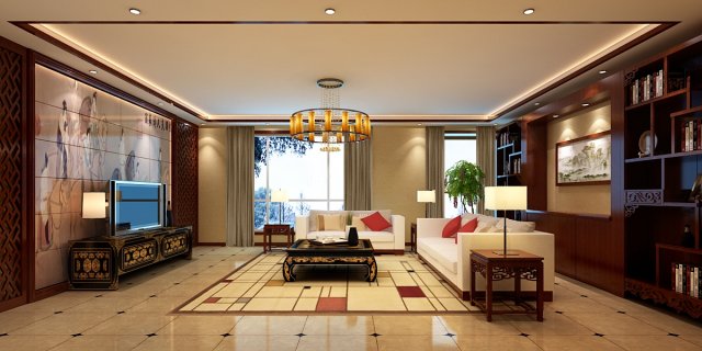 fashionable chinese reversionary dining room restaurant 1846 Model 3D .c4d .max .obj .3ds .fbx .stl .blend 