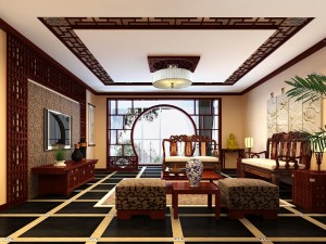 fashionable chinese style and vintage dining room 1847 3D Model