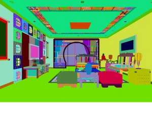 fashionable chinese style and vintage dining room 1847 3D Model