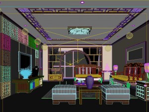 fashionable chinese style and vintage dining room 1847 3D Modell