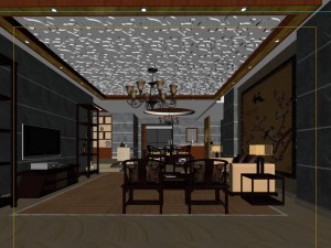 the fashionable chinese vintage parlour restaurant 1848 Model 3D