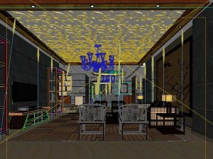 the fashionable chinese vintage parlour restaurant 1848 3D Model