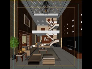 fashionable chinese reversionary dining room restaurant 1849 Model 3D