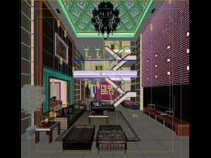 fashionable chinese reversionary dining room restaurant 1849 Model 3D