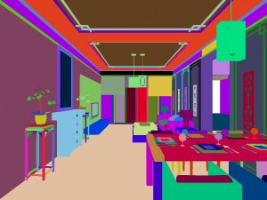 fashionable chinese style reversionary dining room of 1850 3D Modell