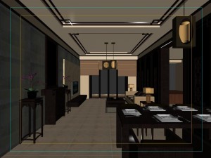 fashionable chinese style reversionary dining room of 1850 3D Modell