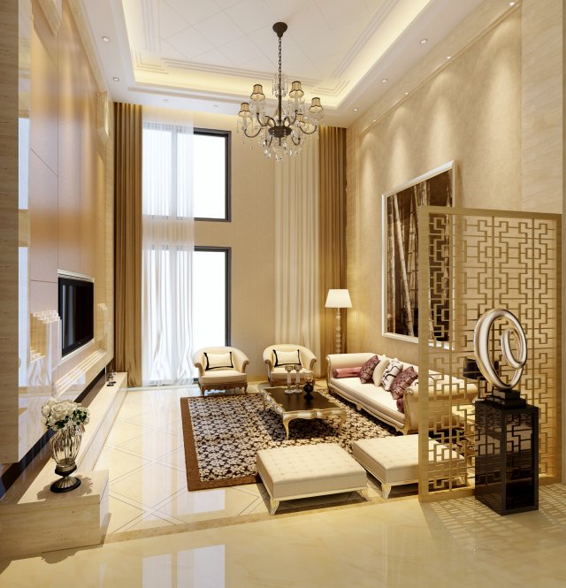 fashionable chinese style and vintage living room restaurant 1851 3D Model .c4d .max .obj .3ds .fbx .stl .blend 