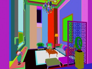 fashionable chinese style and vintage living room restaurant 1851 3D Model