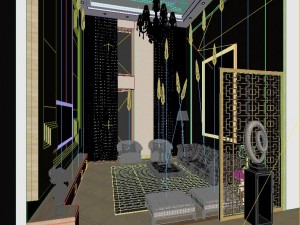 fashionable chinese style and vintage living room restaurant 1851 3D Model