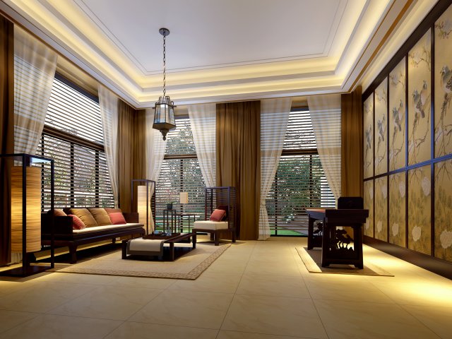 fashionable chinese reversionary dining room restaurant 1852 Modelo 3D .c4d .max .obj .3ds .fbx .stl .blend 