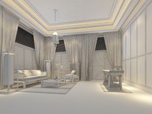 fashionable chinese reversionary dining room restaurant 1852 Modelo 3D